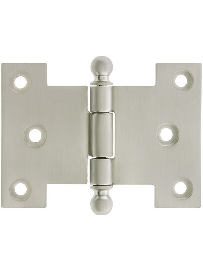 Solid-Brass Parliament Hinge with Ball Tips - 2 1/4 inch x 3 inch in Satin Nickel.